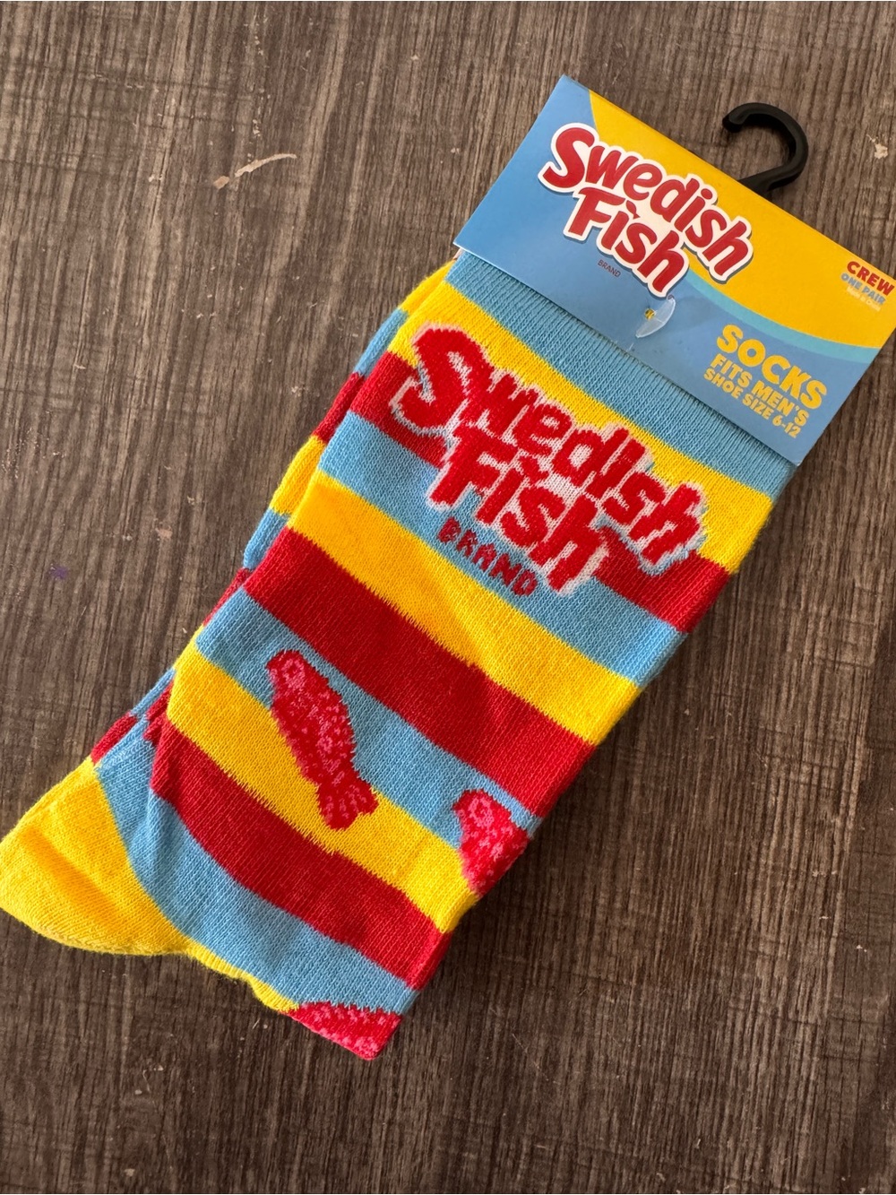 Swedish Fish Candy Crew Socks Mens 6-12 NWT